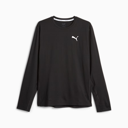 Kaos Lari Lengan Panjang Pria RUN CLOUDSPUN, PUMA Black, small-IDN