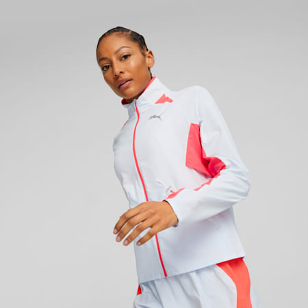 ULTRAWEAVE Women's Running Jacket, Icy Blue-Fire Orchid, small-IDN