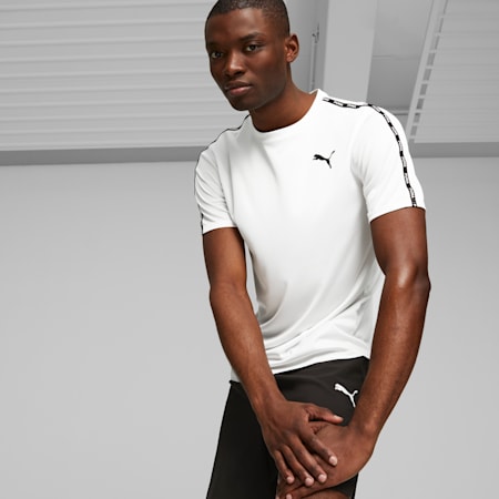 PUMA FIT Taped Men's Training Tee, PUMA White, small-AUS