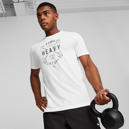 Men's Training Tee, PUMA White-Q3 Graphic, small-SEA