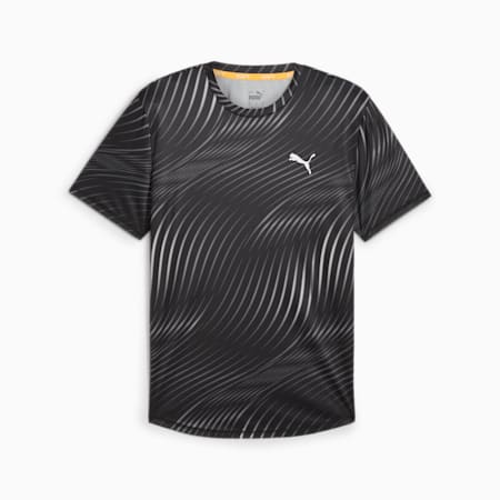 RUN FAVOURITE Men's Tee, PUMA Black-Q3 Print, small-NZL