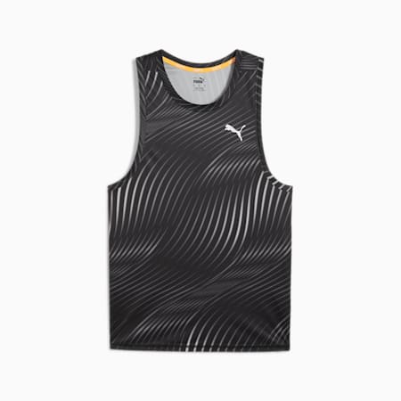 Run Favourite Men's Singlet, PUMA Black-Q3 Print, small-AUS