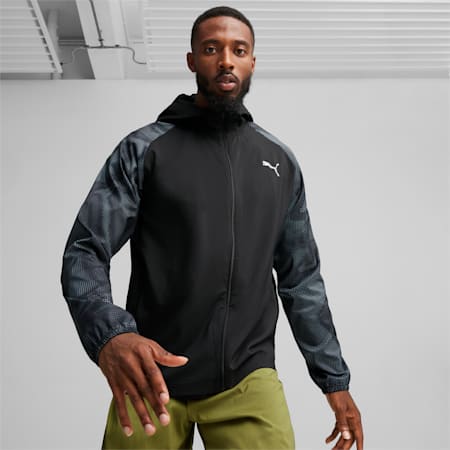 Run Favorite Men's Jacket, PUMA Black-PUMA Black, small-AUS