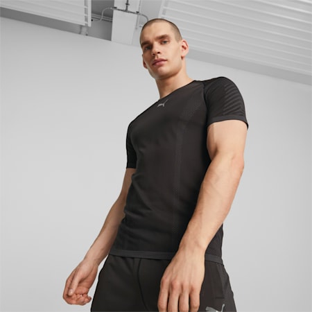 Train Men's Formknit Seamless Tee, PUMA Black, small-AUS
