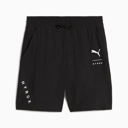 HYROX x PUMA Fit HYROX 7" Woven Training Shorts Men, PUMA Black-Silver, small-AUS