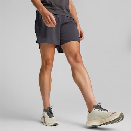 RUN Men's 5" Woven Shorts, Flat Dark Gray, small-AUS