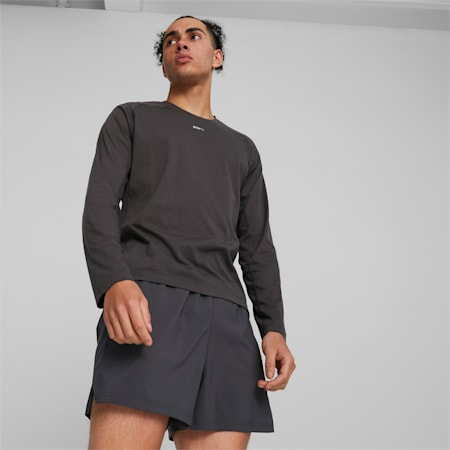 RUN Men's Long Sleeve Tee, Flat Dark Gray, small-AUS