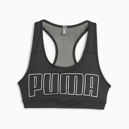 4Keeps Women's Graphic Training Bra, PUMA Black-Puma Fit AOP, small-AUS