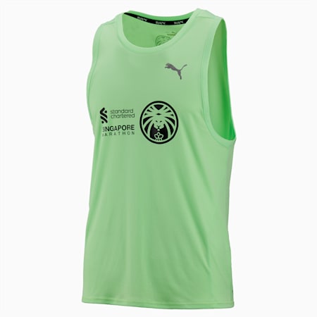 PUMA x Standard Chartered Men's Running Singlet, Fizzy Lime, small-SEA