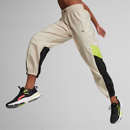 PUMA FIT "Move" Woven Training Pants Women, Putty, small-PHL