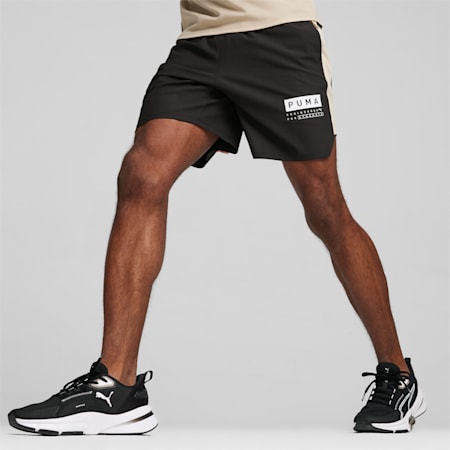 FUSE 7" 4-way Men's Training Stretch Shorts, PUMA Black-Putty, small
