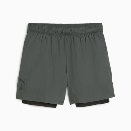 SEASONS 2-in-1 Men's Shorts, Mineral Gray-PUMA Black, small-THA