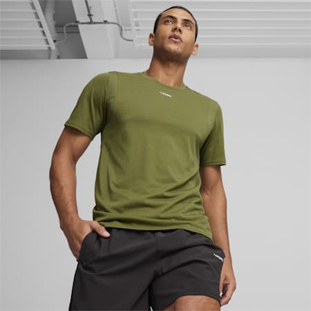 PUMA FIT TriBlend Tee, Olive Green, small