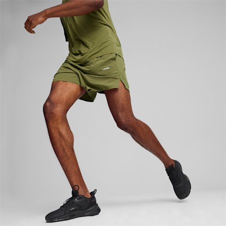 5" Men's Ultrabreathe Stretch Training Shorts, Olive Green, small