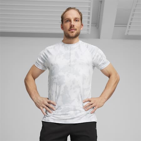 T-shirt da training Yogini Lite da uomo, Silver Mist, small