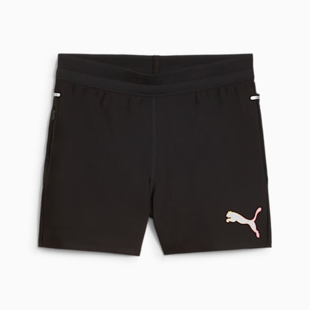 Shorts de running RUN ULTRAFORM para mujer, PUMA Black-Fireglow, small-PER