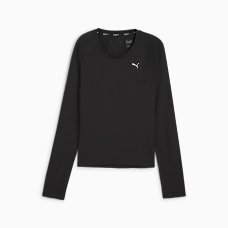 RUN CLOUDSPUN hardloopshirt met lange mouwen voor dames, PUMA Black, small