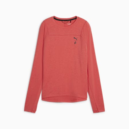 T-shirt en laine mérinos à manches longues SEASONS Femme, Active Red, small