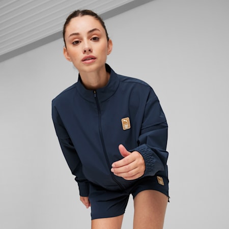 PUMA x First Mile Women's Running Jacket, Club Navy, small-AUS