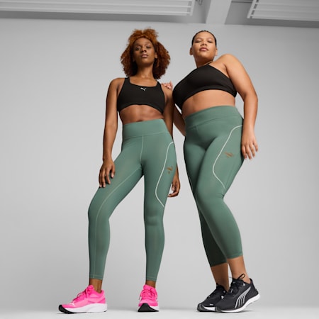 PUMA x FIRST MILE Laufleggings Damen, Eucalyptus, small