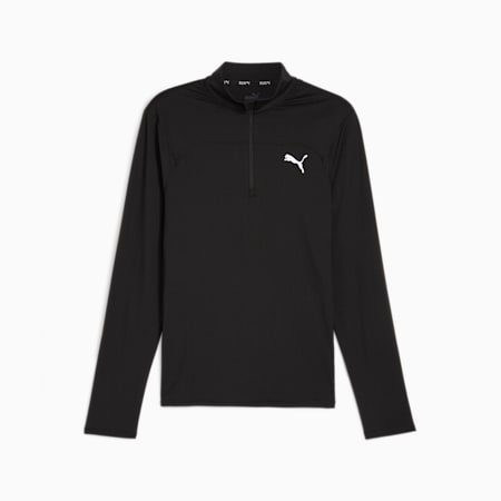 RUN CLOUDSPUN Men's Quarter-Zip Pullover, PUMA Black, small