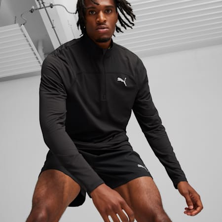 Sweat de running avec fermeture zippée 1/4 run Cloudspun Homme, PUMA Black, small