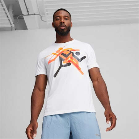 T-shirt à imprimé Run Faster Icons Homme, PUMA White, small