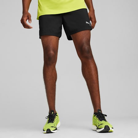 RUN FAVORITE VELOCITY Men's 5" Shorts, PUMA Black-Lime Pow, small-SEA