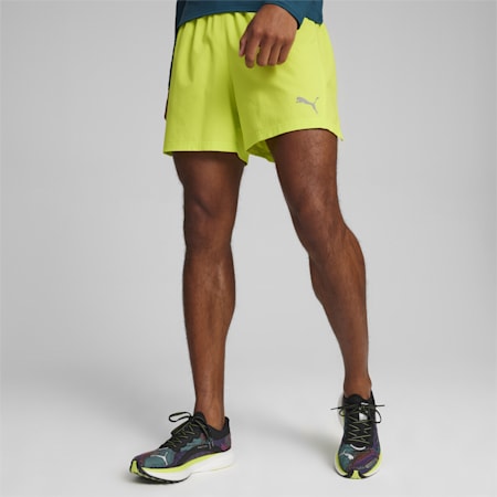 Shorts da corsa RUN ULTRAWEAVE 5" da uomo, Lime Pow, small