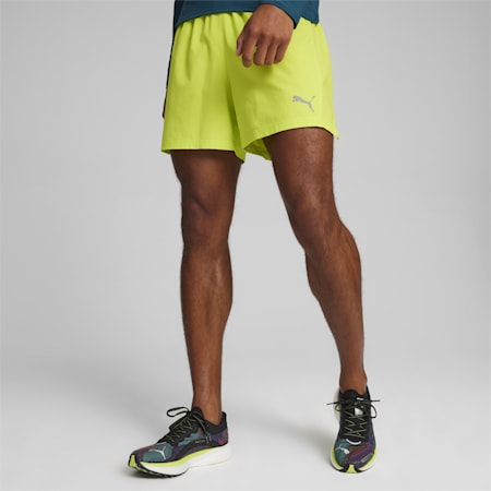 RUN VELOCITY ULTRAWEAVE 5" Men's Running Shorts, Lime Pow, small-SEA