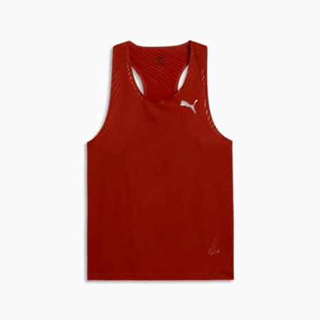 RUN ULTRASPUN Men's Running Singlet, Mars Red-AOP, small-AUS