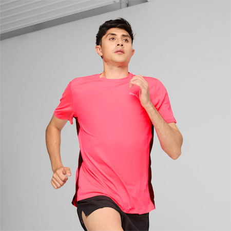 T-shirt de running Run Favorite Velocity Homme, Sunset Glow, small