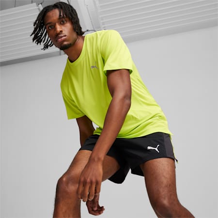 RUN FAVORITE Men's Tee, Lime Pow, small-AUS