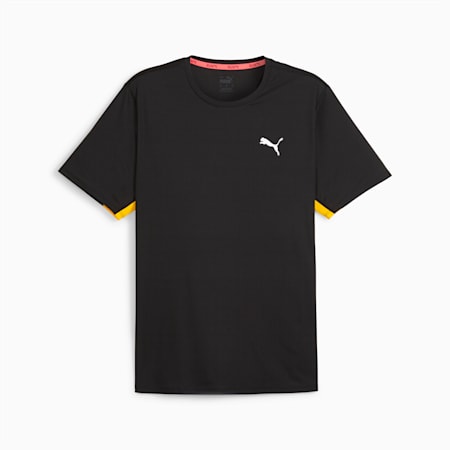 RUN FAVORITE VELOCITY T-SHIRT VOOR HEREN, PUMA Black-Sun Stream, small