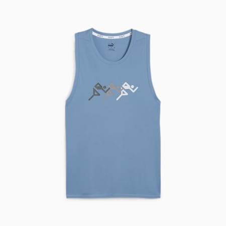 Run Fav Graphic Men's Running Singlet, Zen Blue, small-PHL