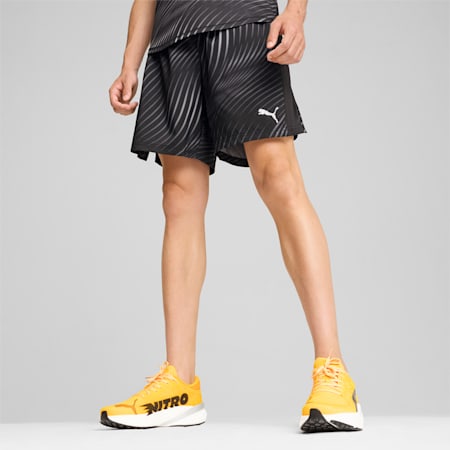 RUN FAV VELOCITY Men's All-Over-Print 7"  Running Shorts, PUMA Black-AOP, small-NZL