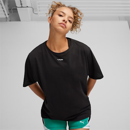 Camiseta oversize PUMA FIT&nbsp;para mujer, PUMA Black, small
