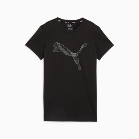 Women's Psychedelic Training Tee 1, PUMA Black-Q3 Graphic, small-SEA