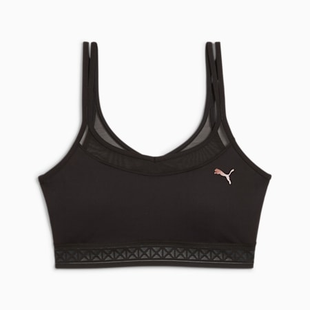 PUMA x PAMELA REIF Women's Mesh Training Bra, PUMA Black, small