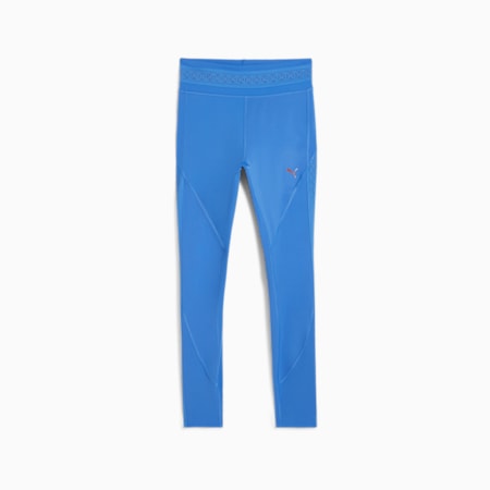 Pantaloni aderenti da training PUMA x PAMELA REIF in mesh da donna, Bluevender, small