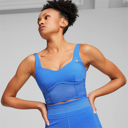 Puma Brassière entraînement medium élastique rembourrée en Dark Blue