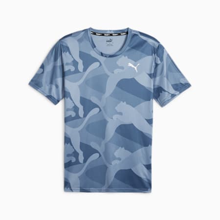 T-shirt de training à motif all-over Train Fav, Zen Blue-Q2 print, small