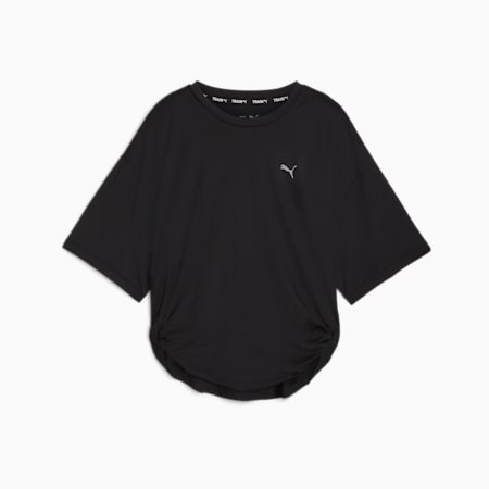 STUDIO Women's Twist Tee, PUMA Black, small-AUS