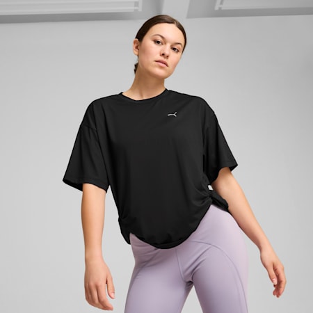 STUDIO Women's Twist Tee, PUMA Black, small-AUS