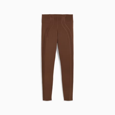 Damskie prążkowane legginsy CLOUDSPUN z wysokim stanem, Espresso Brown, small