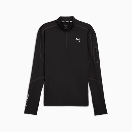 Quarter Zip Men's Jacket, PUMA Black, small-AUS