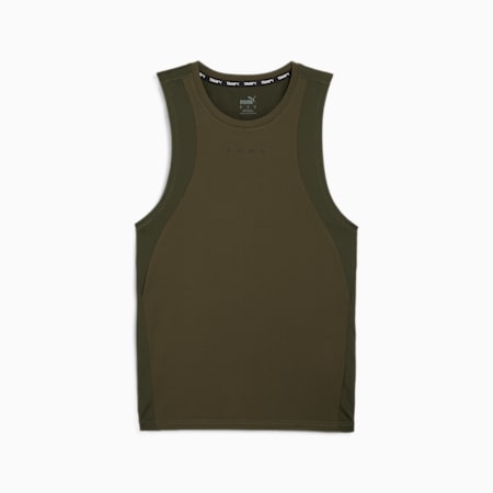 PUMA FIT CLOUDSPUN Men's Tank, Dark Olive, small-AUS