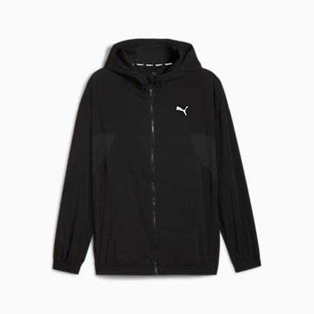 PUMA FIT Woven Men's Full-Zip Jacket, PUMA Black, small-NZL