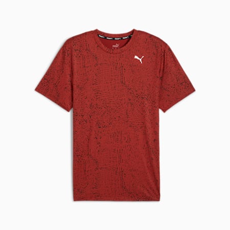 STUDIO CLOUDSPUN T-shirt met all-over-print voor heren, Mars Red, small