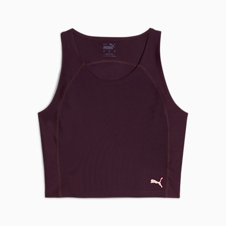 PUMA RUN Ultraform korte tanktop voor dames, Midnight Plum, small